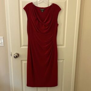 Lauren by Ralph Lauren business/cocktail dress size 12 in a burgundy red